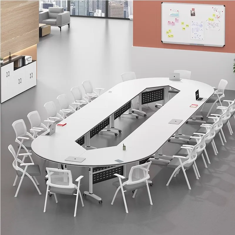 DSA foldable training conference table and chair combination movable splicing multi-functional office squad double desk