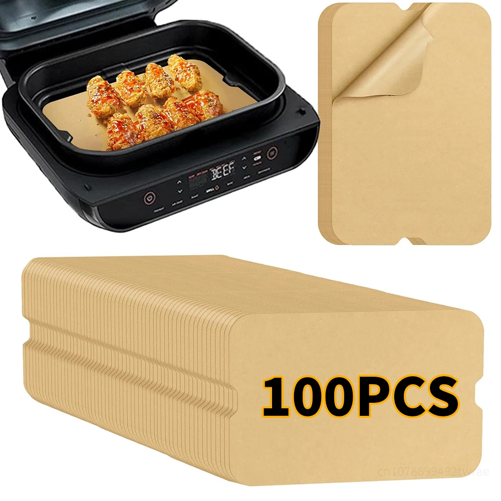 100Pcs Air Fryer Parchment Paper Liner for Ninja Foodi XL Smart FG551 6-in-1 Indoor Grill Ninja Foodi Accessorie Air Fryer Liner