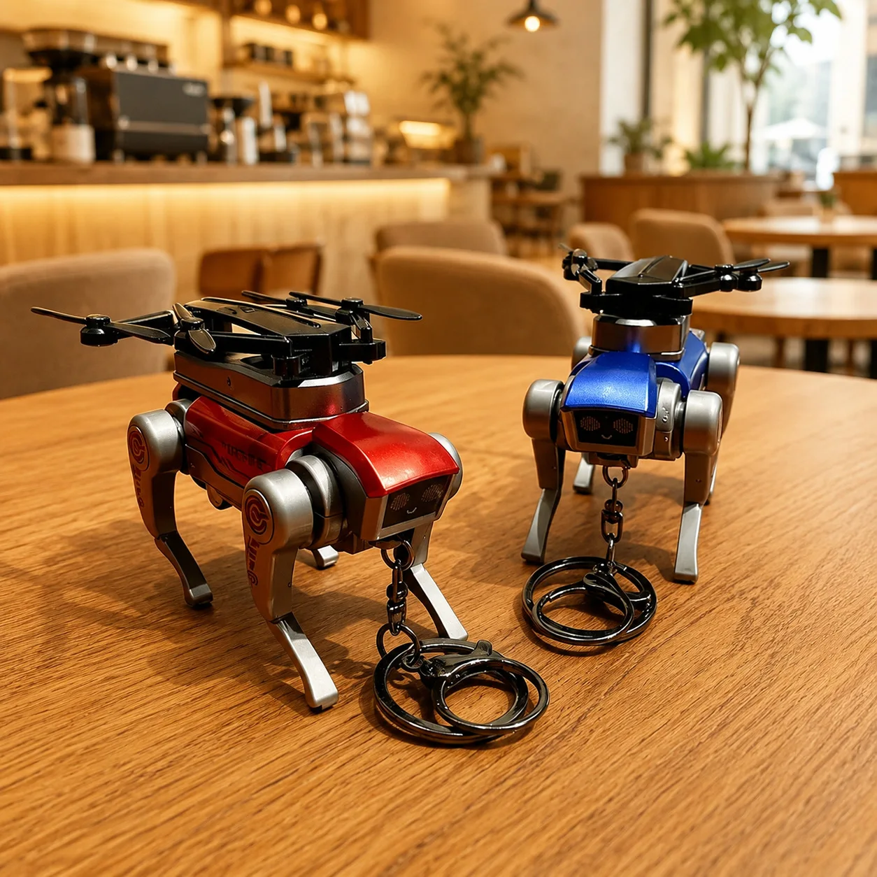 Mechanical Robot Dog Keychain Foldable Mecha Bag Charm Metal Key Ring Compact Backpack Charm Gift For Robot Fans And Tech Lovers
