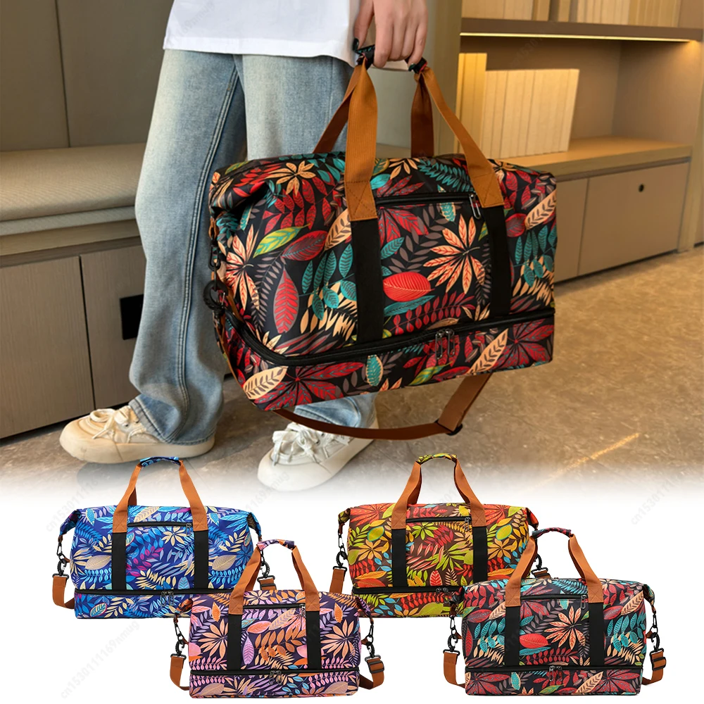 

Women Weekender Duffel Bag Oxford Cloth Fitness Storage Handbag Large Capacity Exercise Shoulder Bag Female Yoga Handbag