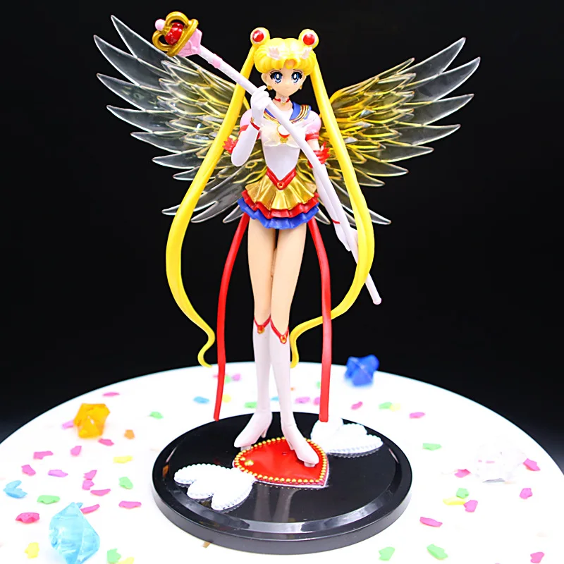 17cm Anime Super Sailor Moon Figures Cake Ornaments Tsukino Usagi Action Figure PVC Decoration Collection Doll Model Toys Gifts