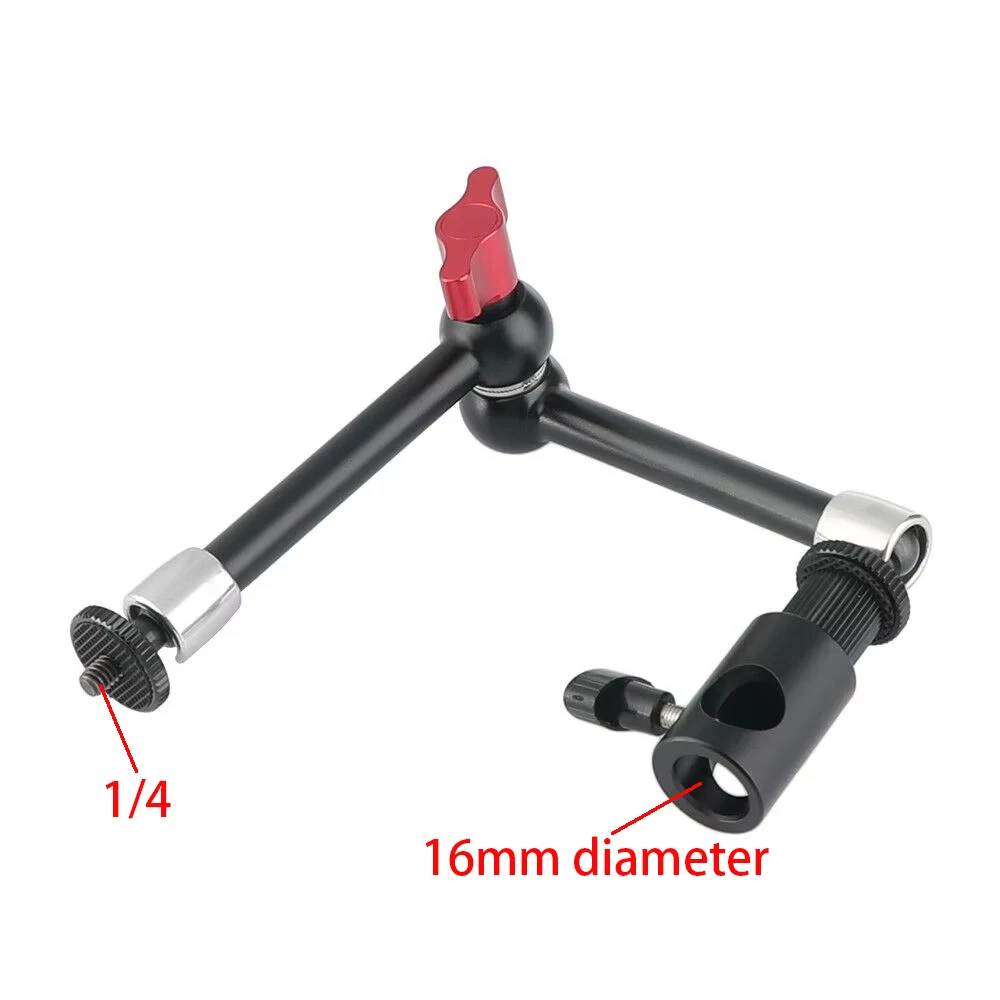 

Шарнирный 11-дюймовый Magic Arm с креплением 1/4 дюйма и адаптером для головки подставки для светильника, адаптером 1/4-20 с отверстием 16 мм и блоком Magic Arm 11 дюймов