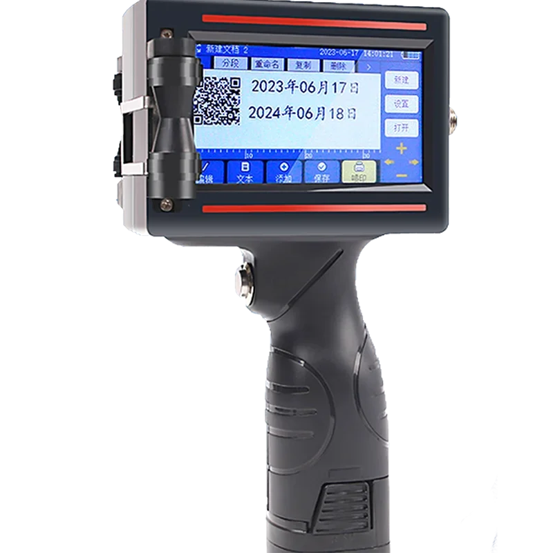 Handheld Inkjet Printer Multilingual Interface 4.3-inch Touch Screen Coding Printing Machine for Paper Label Tube