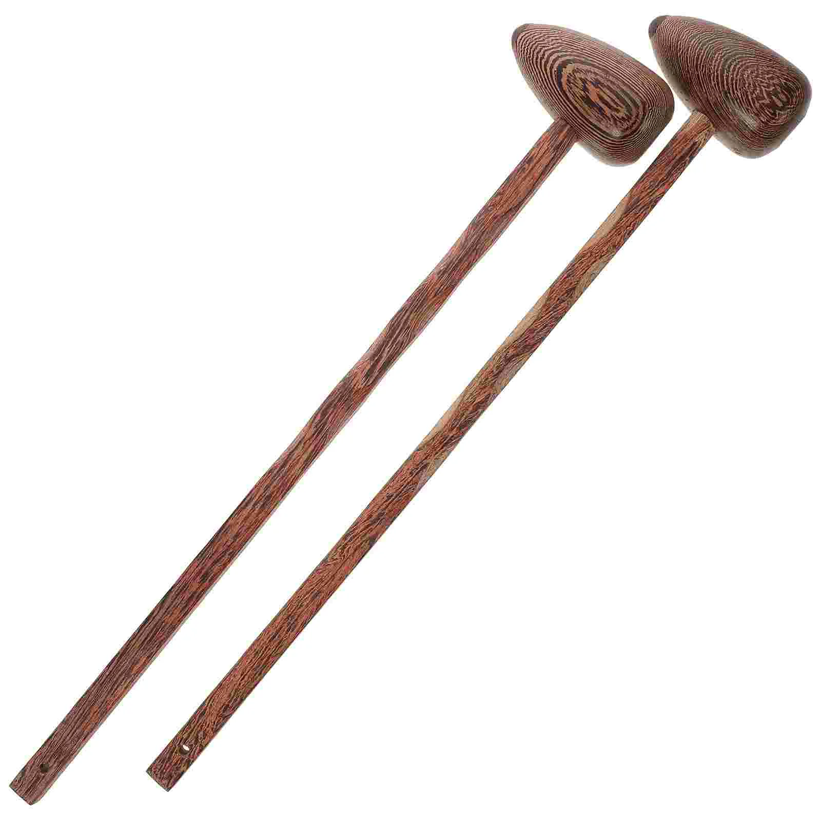 

2 Pcs Shoulder Massager Wooden Claw Hammer Body Tools Massaging Coffee Long Handle for