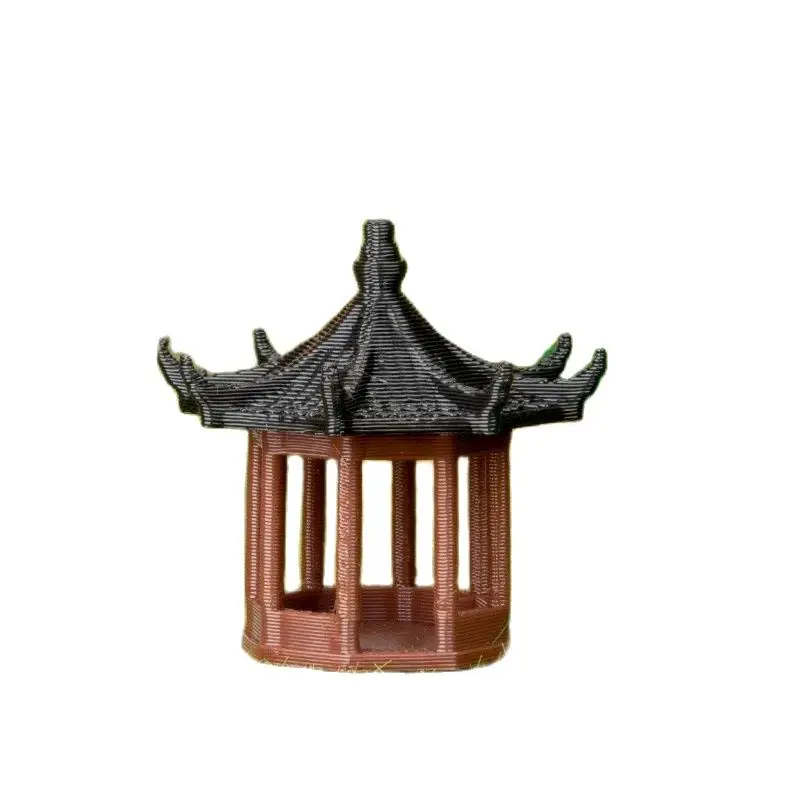 

Chinese Style Ancient Architecture Courtyard Study Pavilion Rockery Building Fish Tank Micro Landscape Model Garden Bonsai
