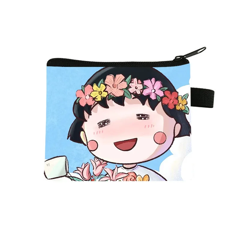 Chi-bi Maruko Cartoon Coin Purse Mini Kawaii Multifunctional Card Holder Cute Print Coin Holder Organizer Gift for Chlidren