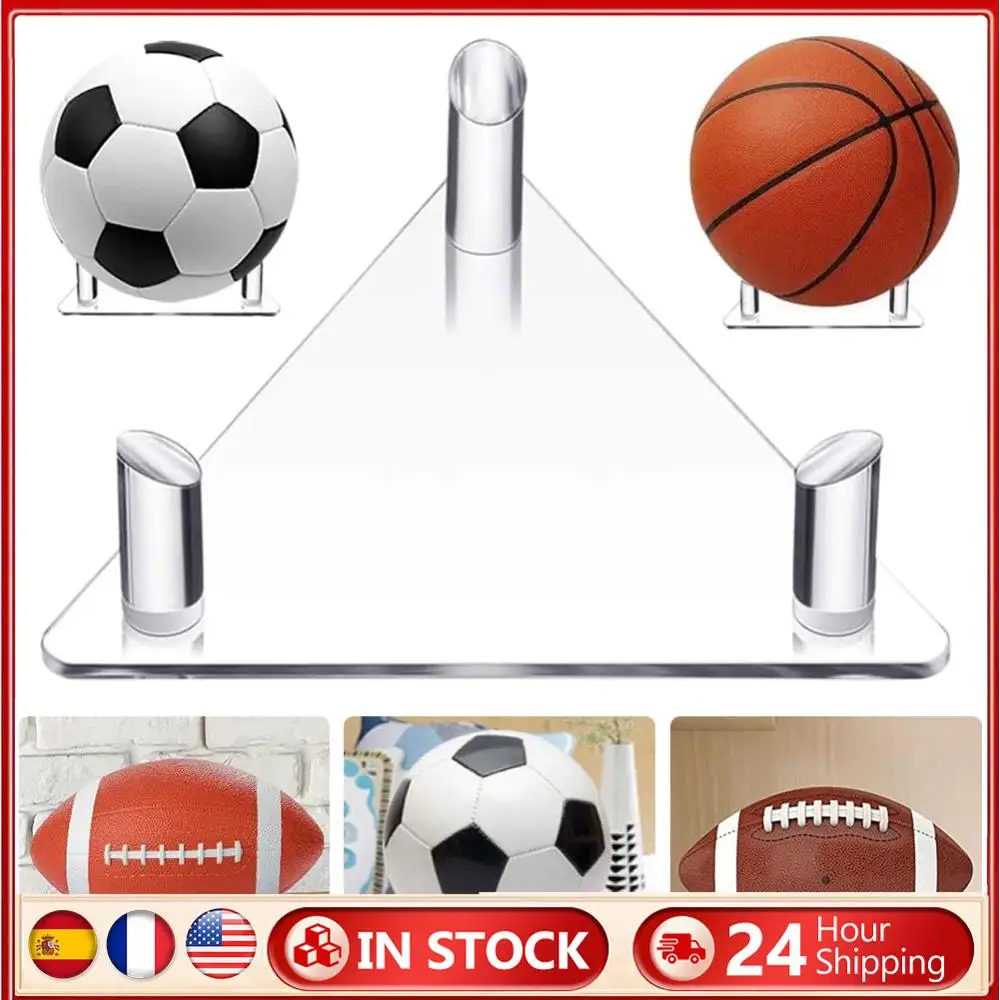 

Акриловая треугольная баскетбольная подставка, износостойкая спортивная подставка для мячей, прозрачная стойка для футбола, волейбола, мячей для регби
