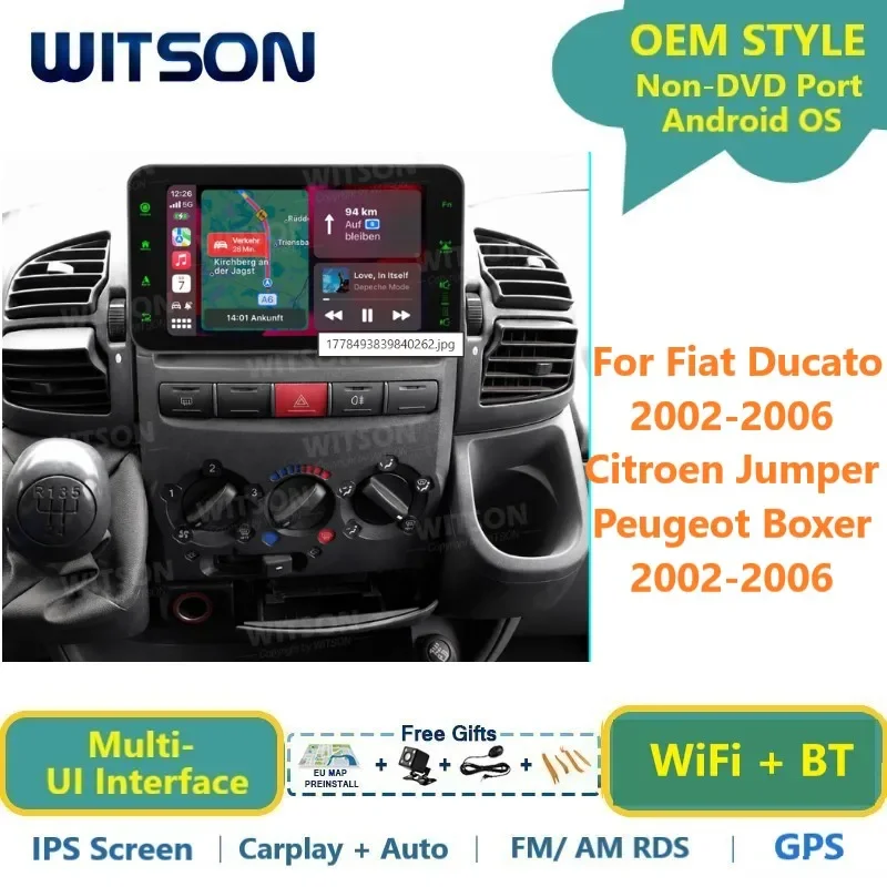 Android Autoradio Multimedia-Player für Fiat Ducato Citroen Jumper Peugeot Boxer 2002-2006 mit GPS Audio Carplay Auto-Stereoanlage