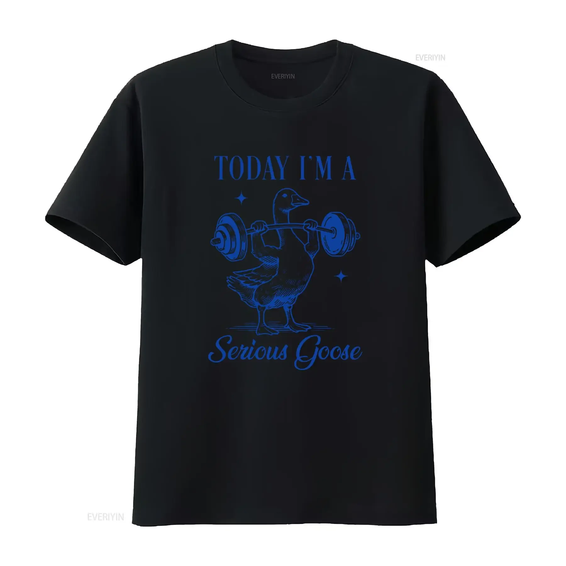 Today I'm a Serious Goose Funny Lifting Weights Gym Fitness T Shirt vintage Washed Breathable fashion Versatile