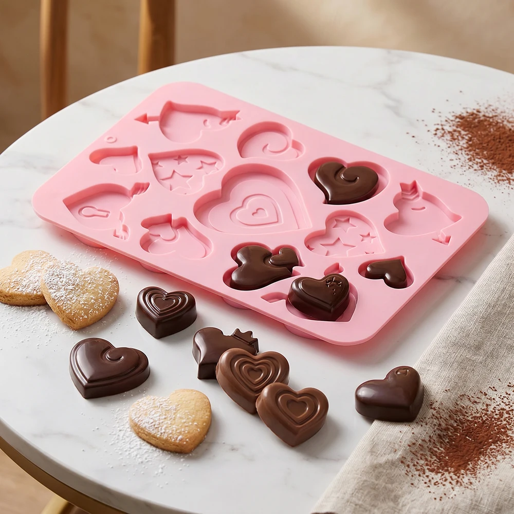 1pc 13 hole multi shaped silicone mold DIY chocolate candy pudding dessert biscuit baking mold