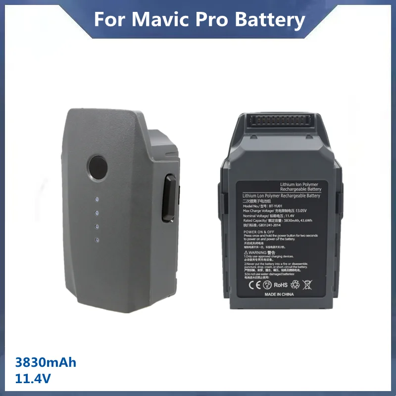 

Интеллектуальная полетная батарея для Mavic Pro, аксессуары для БПЛА Mavic Pro, 3830 мАч, 11.4 В, время полета 27 минут, KINTESUN