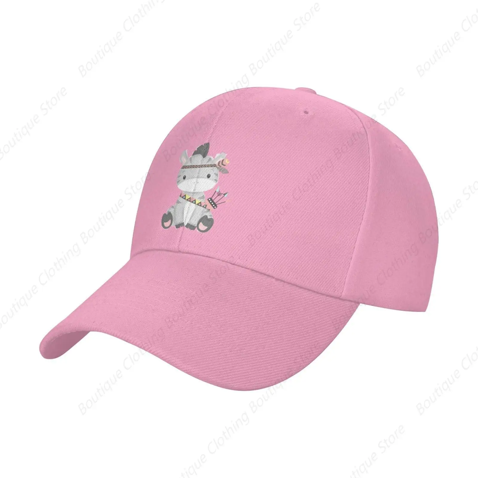 

Cute Tribal Zebra Trucker Baseball Cap for Men Women Golf Hats Adjustable Dad Hat Pink