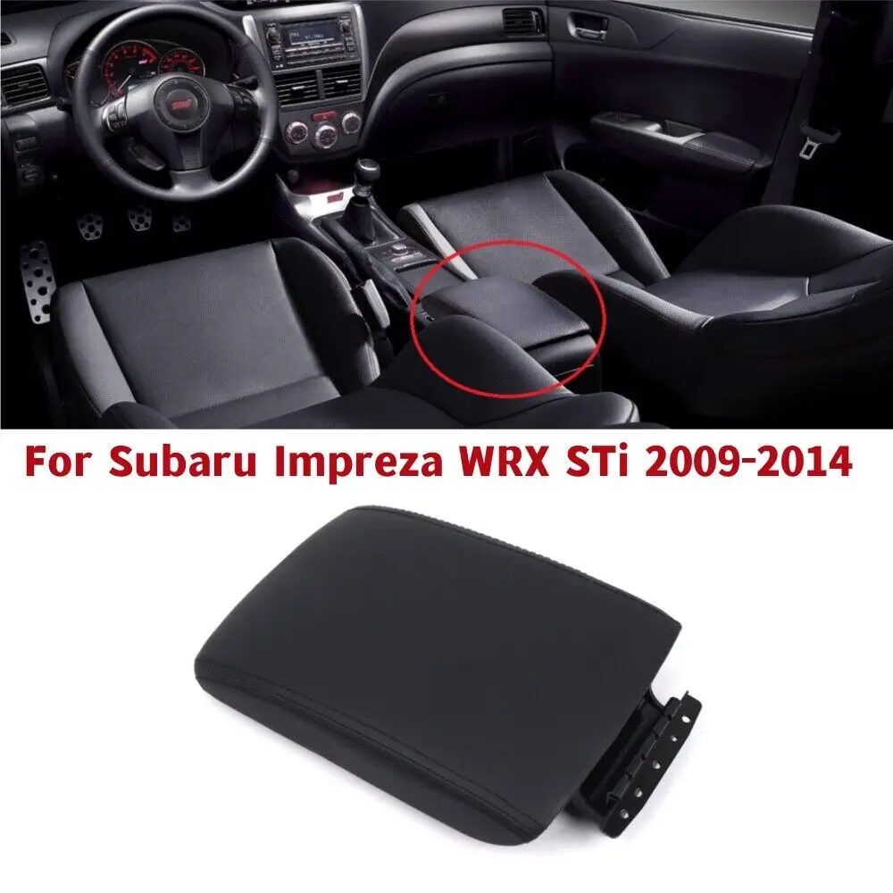 

For Subaru Impreza GT WRX STi 2009 2010 2011 2012 2013 2014 92114FG000JC Black Pu Leather Car Interior Center Armrest Cover