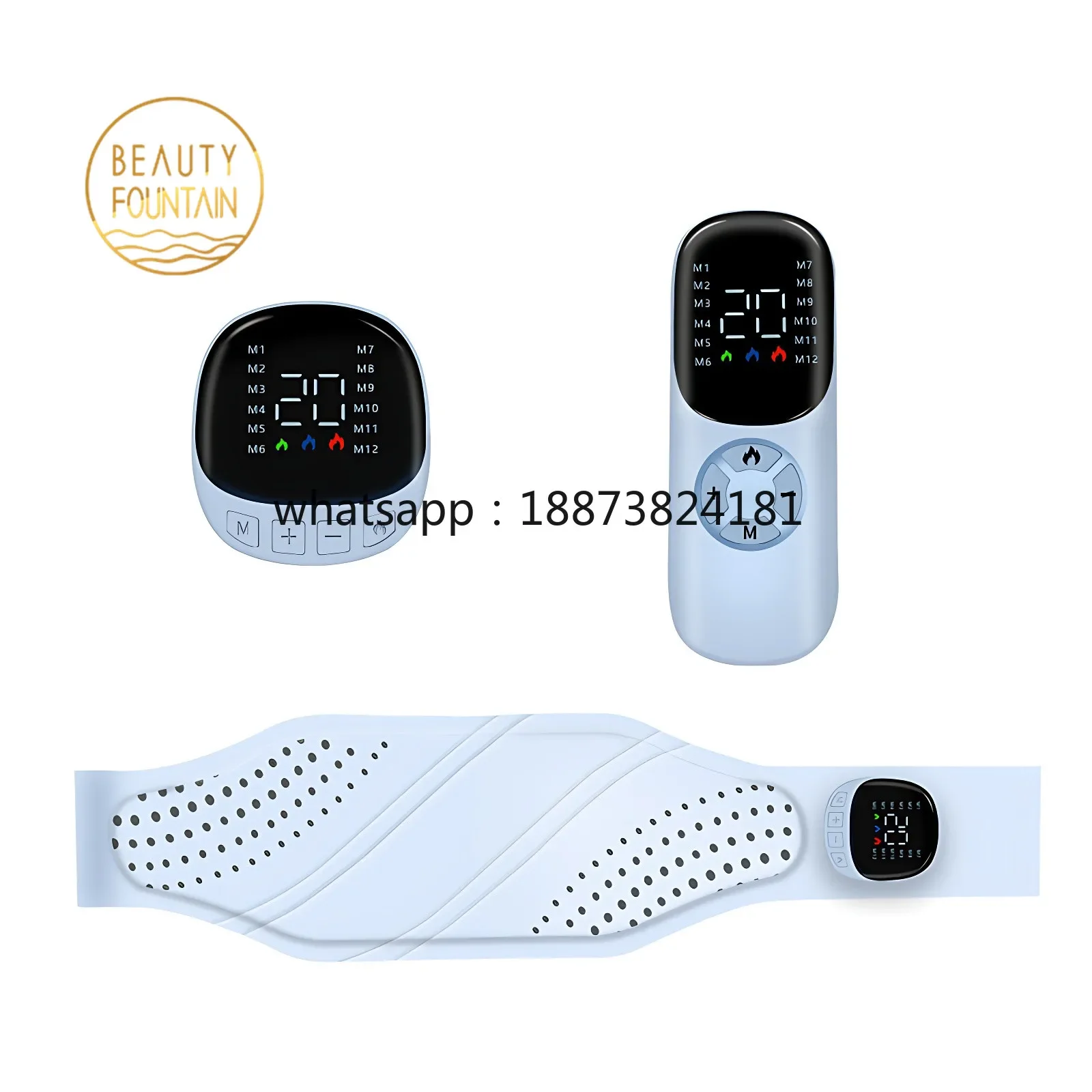 

Portable EMS Massager Pain Relief Electric Slimming Belt EMS Far Infrared Heated Abdominal Exercise Low Frequency Massage Belt f