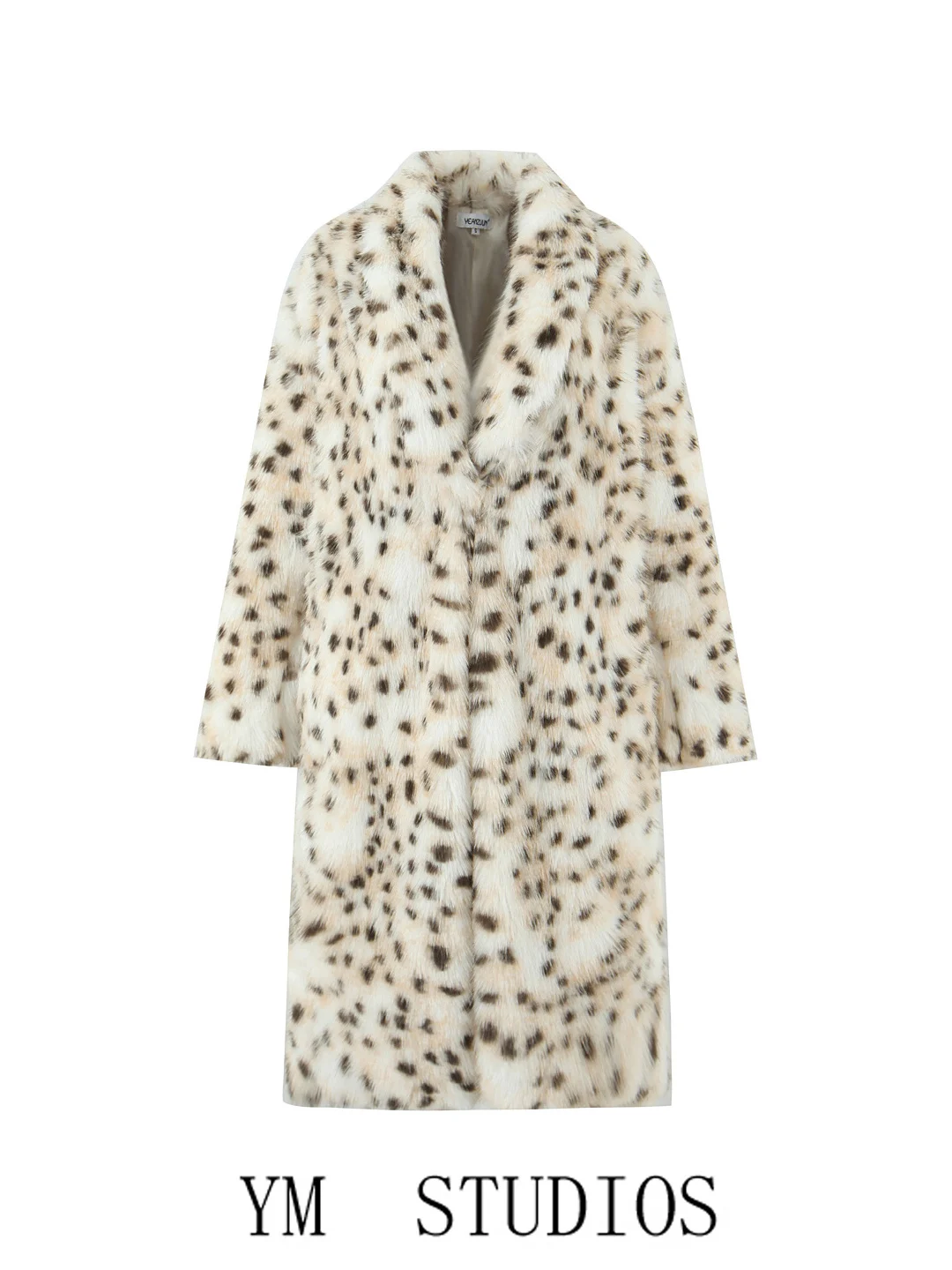 Women's Long Faux Fur Coat Leopard Print Windproof Loose Winter Jacket Plush Effect Artificial Leather Outerwear Spring 2026