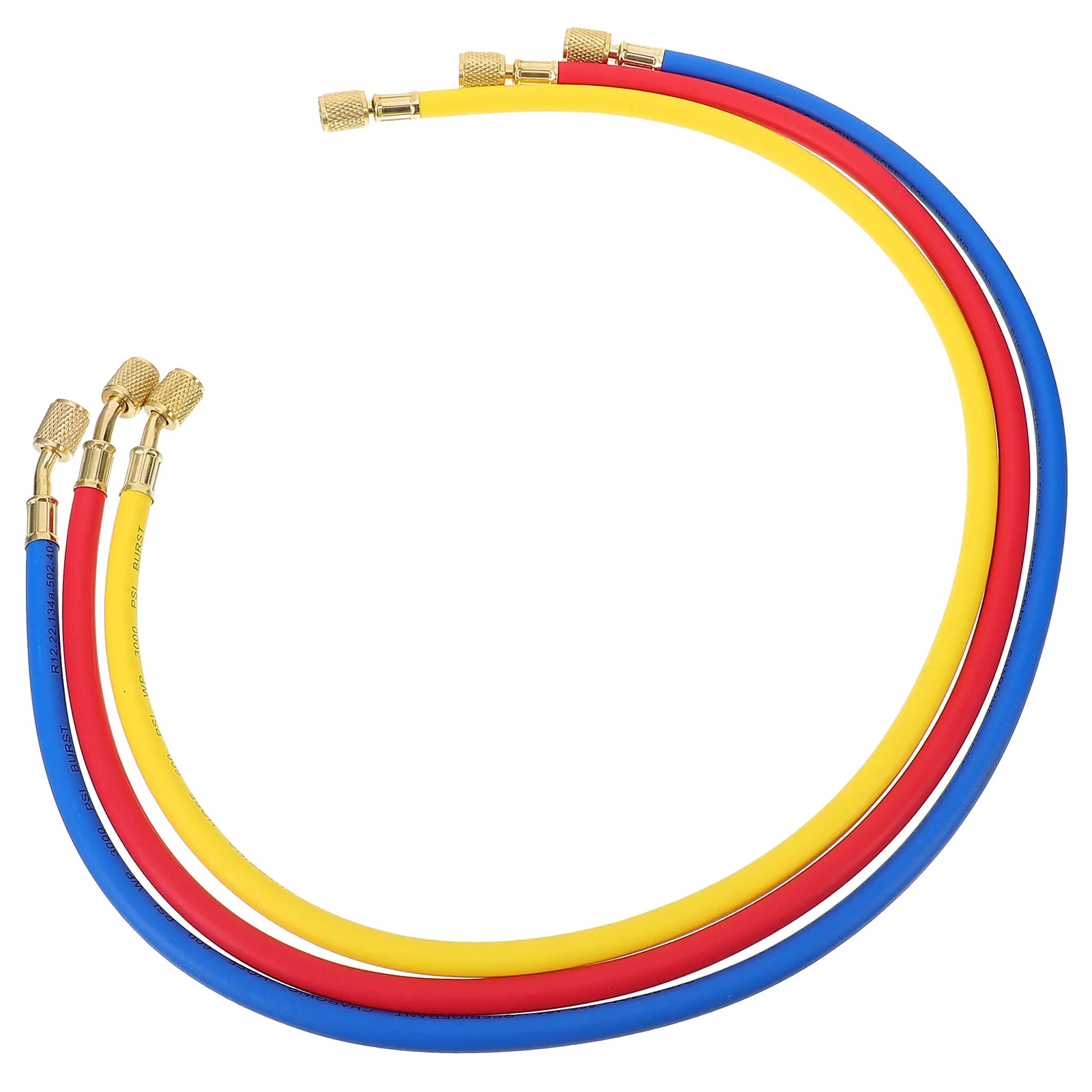 

36 Inch Fluorine Charging Hose Oil Resistant Wear Corrosion hvac Gauge Air Conditioner Tube Car Refrigerant Service Tricolor SAE