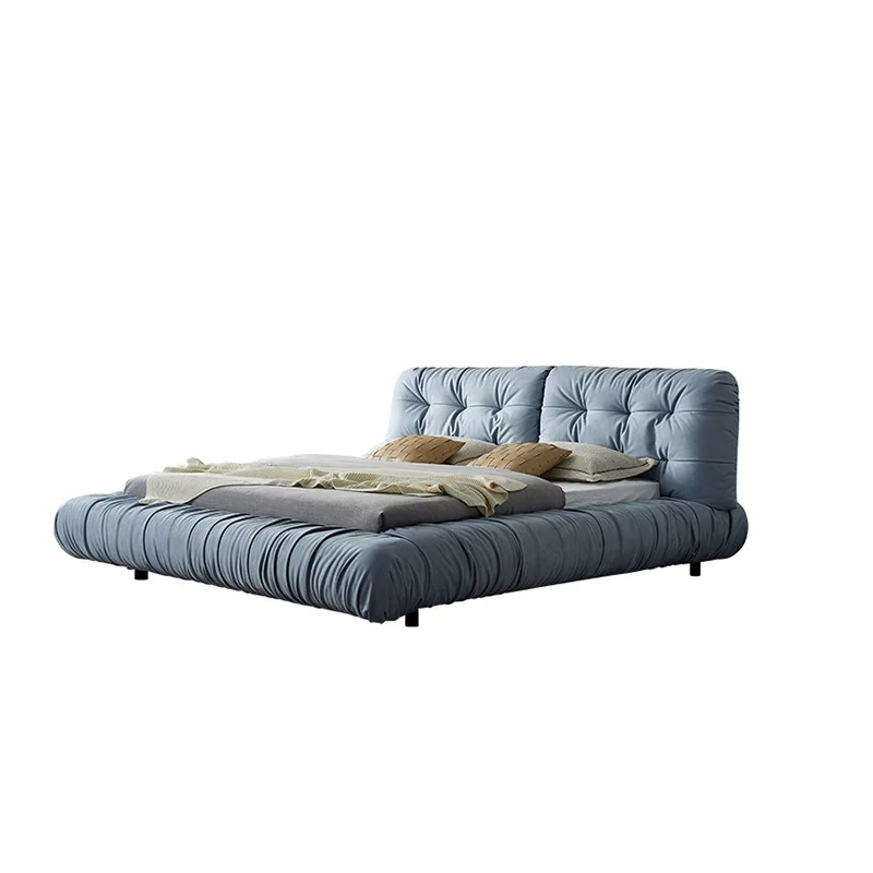 

ml-Italian Minimalist Solid Wood Fabric Bed Designer Simple Red Soft Bed Light Luxury Master Bedroom 1.8m Double Bed%