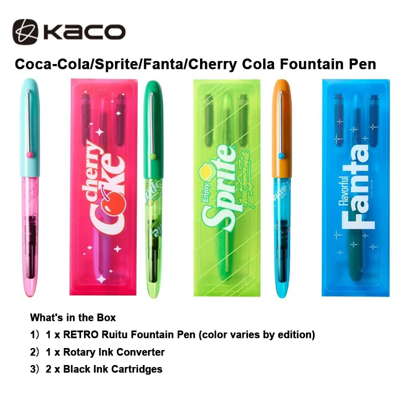 KACO EF Fountain Pen Smooth Scratch-Free Writing Portable Daily Journaling Handwriting Practice School Office Use Sac/Converter