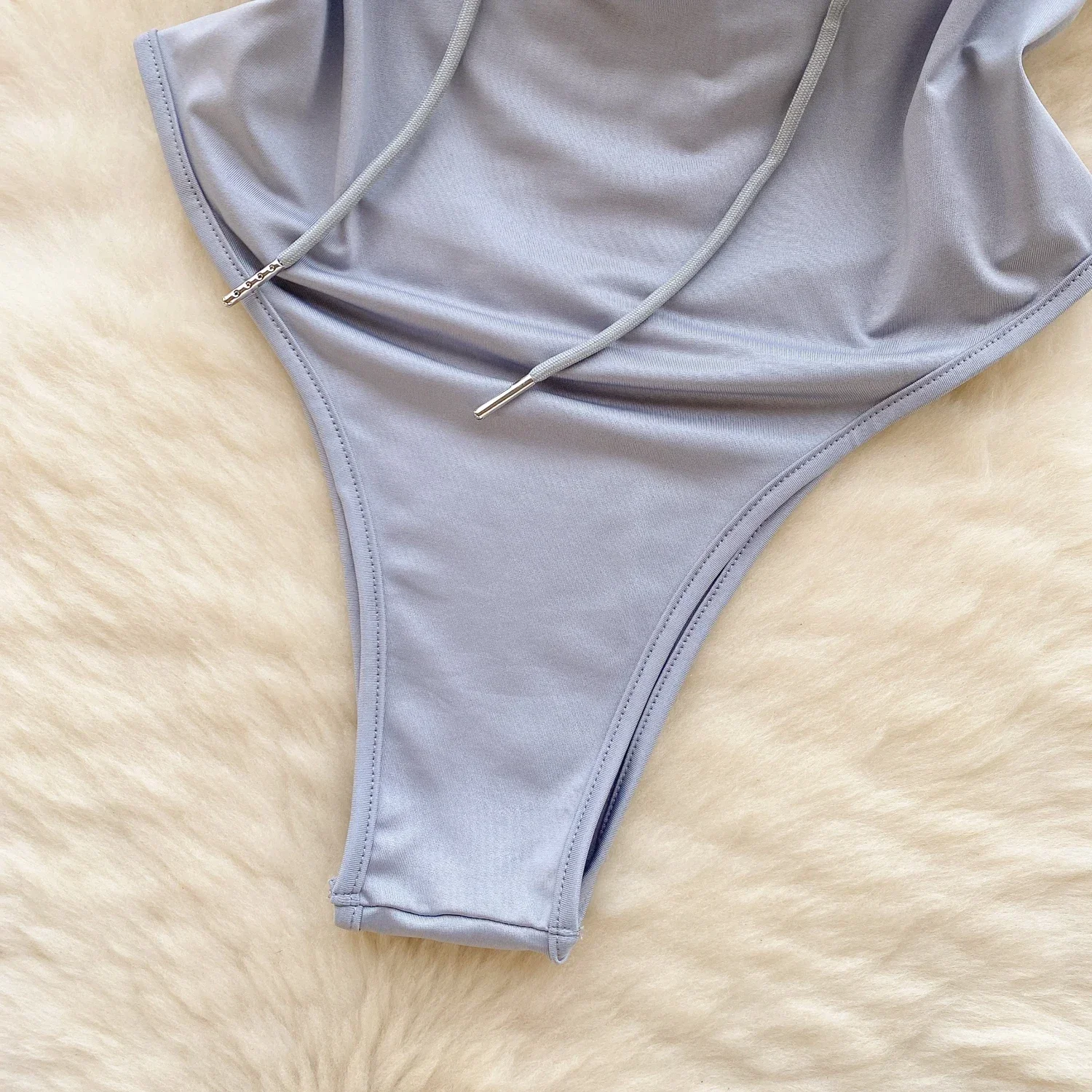 Nuove donne sexy tute erotiche coniglietto moda solido combinazione di un pezzo tutina indumenti da notte collant tute con cerniera senza schienale