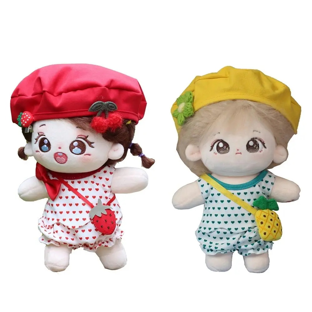 1 set Pineapple 20cm Cotton Doll Clothes Strawberry DIY Clothing Star Doll Clothes Suit Kawaii Dress Up