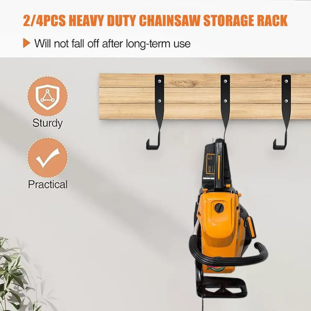 2/4Pcs Heavy-Duty Storage Rack Chainsaw Wall Mount Holder Rustproof Corrosion Resistant String Trimmer Hanger Storage Rack