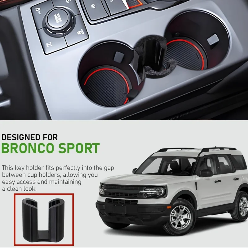 Black Vertical Keychain Storage Suitable For Cup Holders For Braunschweig Sport SUV For Ford Braunschweig Sport SUV Accessories