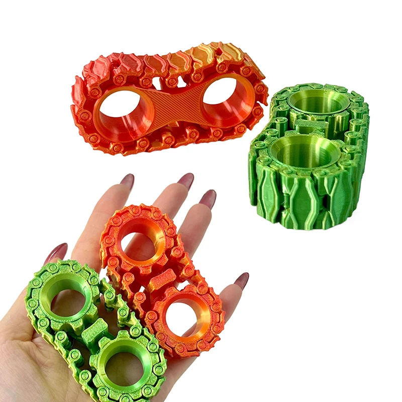 3D Printed Used For Stress And Anxiety Relief Tank Track Finger Gyroscope,Decompressed Fidget Spinner Finger Treads Fidget Track