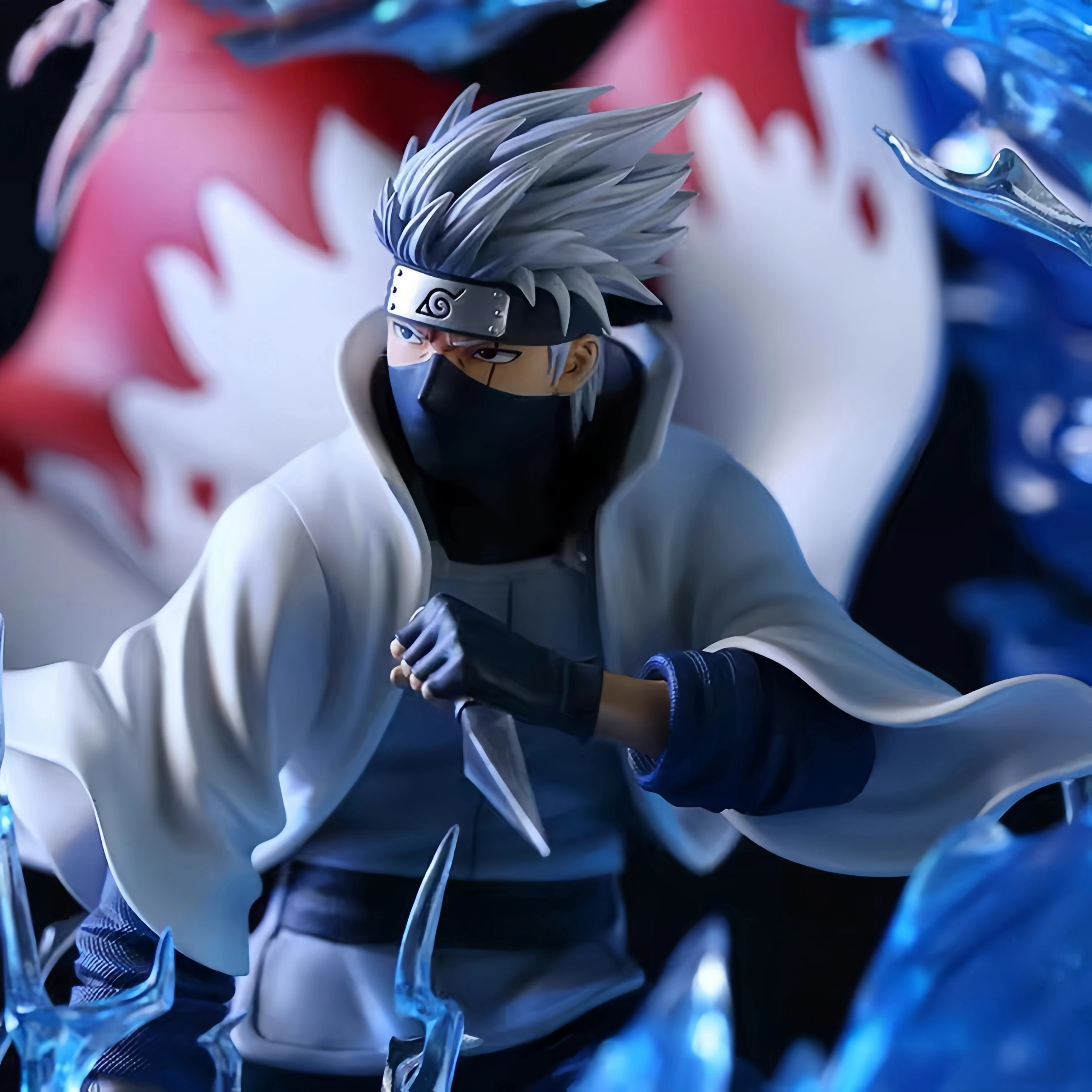 26cm Naruto Kakashi Model Anime Figure Collection Artwork Desktop Room Ornaments Pvc Statue Action Figures Standing Models