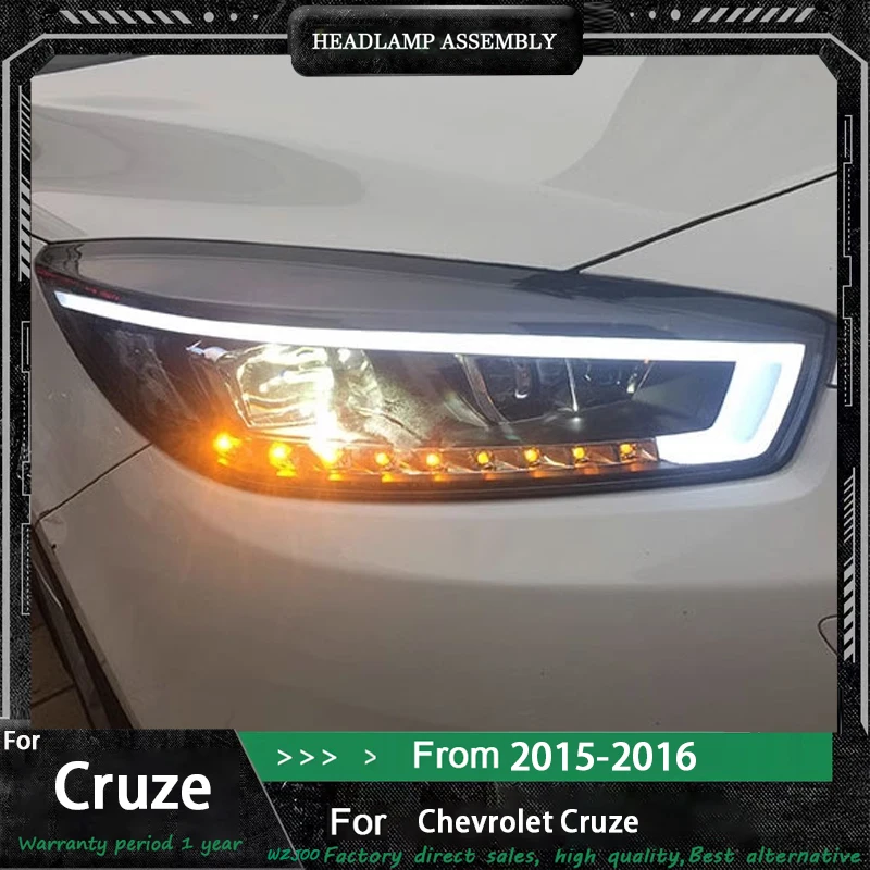 

Автомобильные фары для Chevrolet Cruze, 2015 2016 2017, фары Cruze, DRL Hid, биксеноновые автоаксессуары, фара