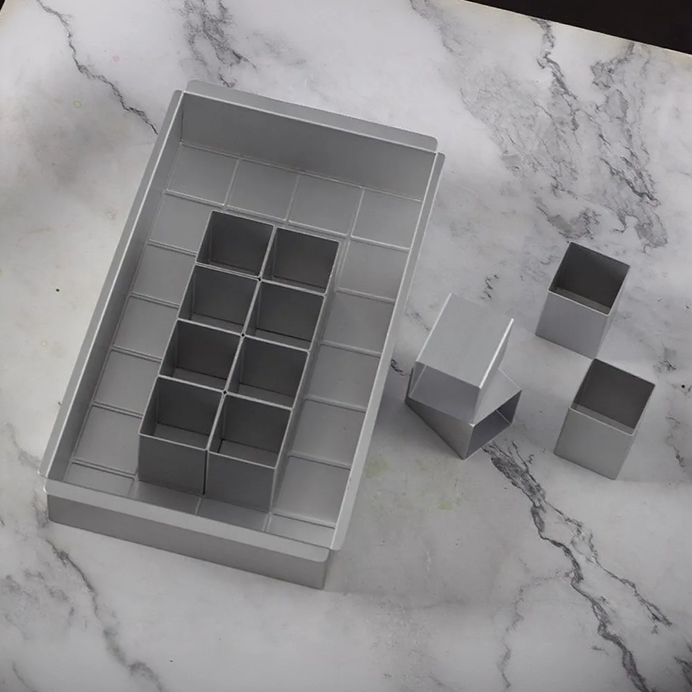 DIY Baking Tray Featuring 12 Removable Letter and Number Molds in a Rectangular Aluminum Pan for Cake Projects