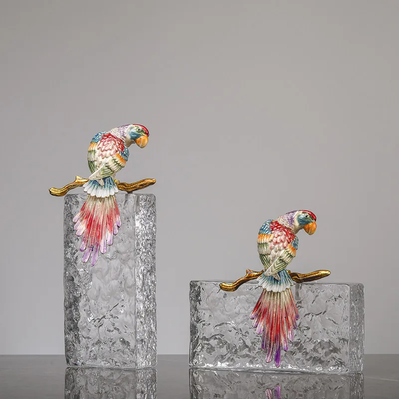 

New Chinese Macaw High-end Atmospheric Living Room Ornament Light Luxury Entrance Wine Cabinet Home Decoration Household Gift