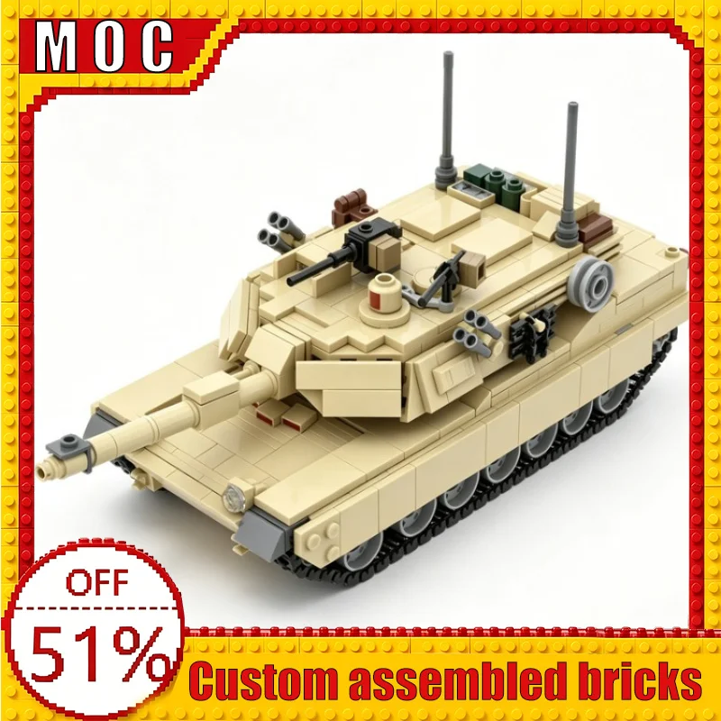 972PCS Modify Tank Model Heavy Vehicle Custom Building Blocks MOC Educational Assembly Toy Birthday Gift Boys Characters Collect