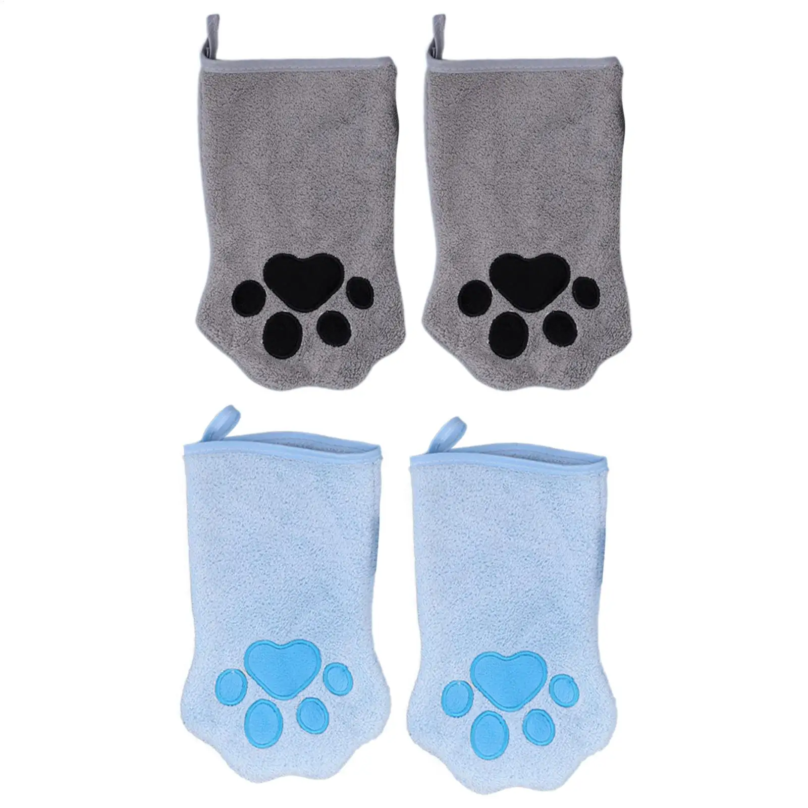 2pcs Pet Grooming Glove Quick Drying Dogs Paw Towel Microfiber Double Sided Dogs Grooming Mitt for Medium Small Dogs