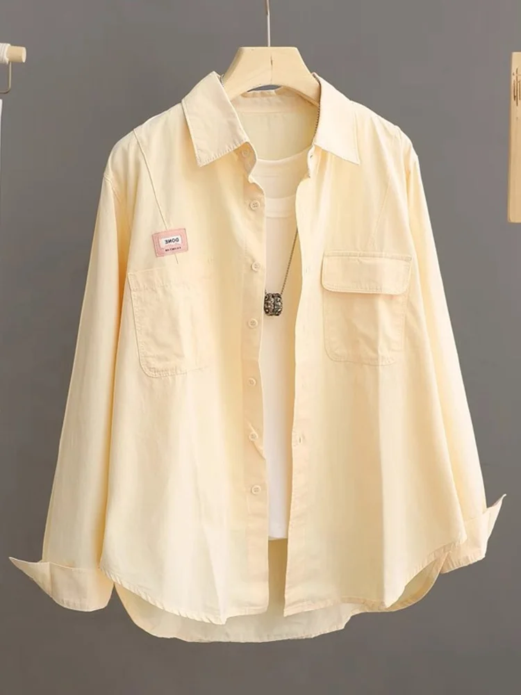 

Fashionable Loose Color Shirt Versatile Innerwear Outerwear Sun Protection Autumn New Style Slimming Top Women's Clothing