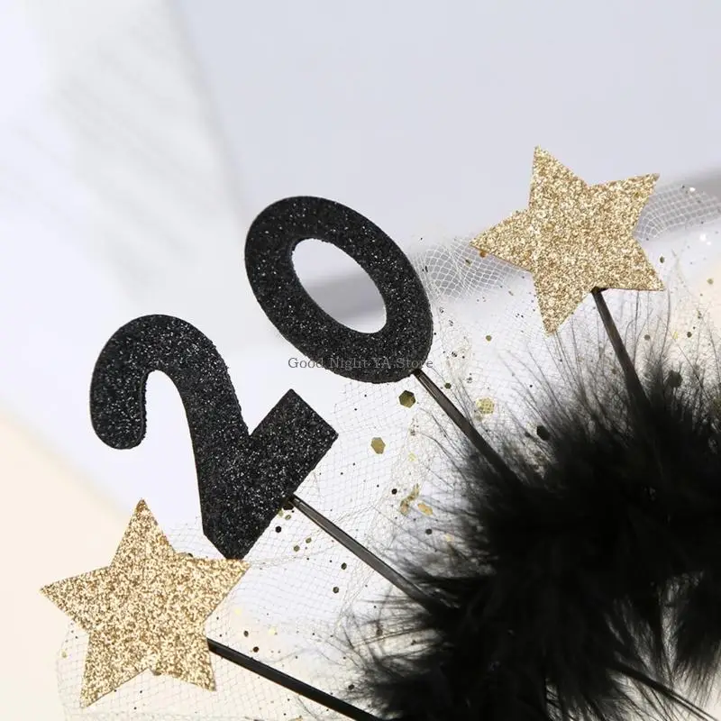 Scintillante accessorio per capelli per celebrazione del Capodanno 2026 Fasce per stelle per donne e uomini, eventi ballo