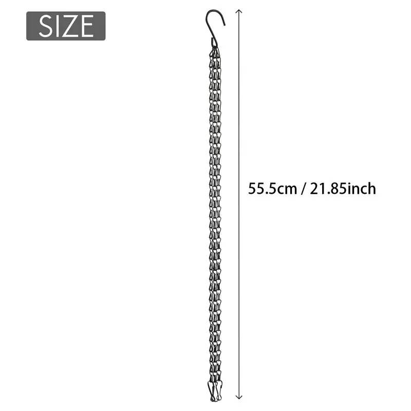 12 Pack Hanging Chain, HEAVY DUTY 50Cm Hanging Flower Basket Replacement Chain -3 Point Garden Plant Hanger-AT30