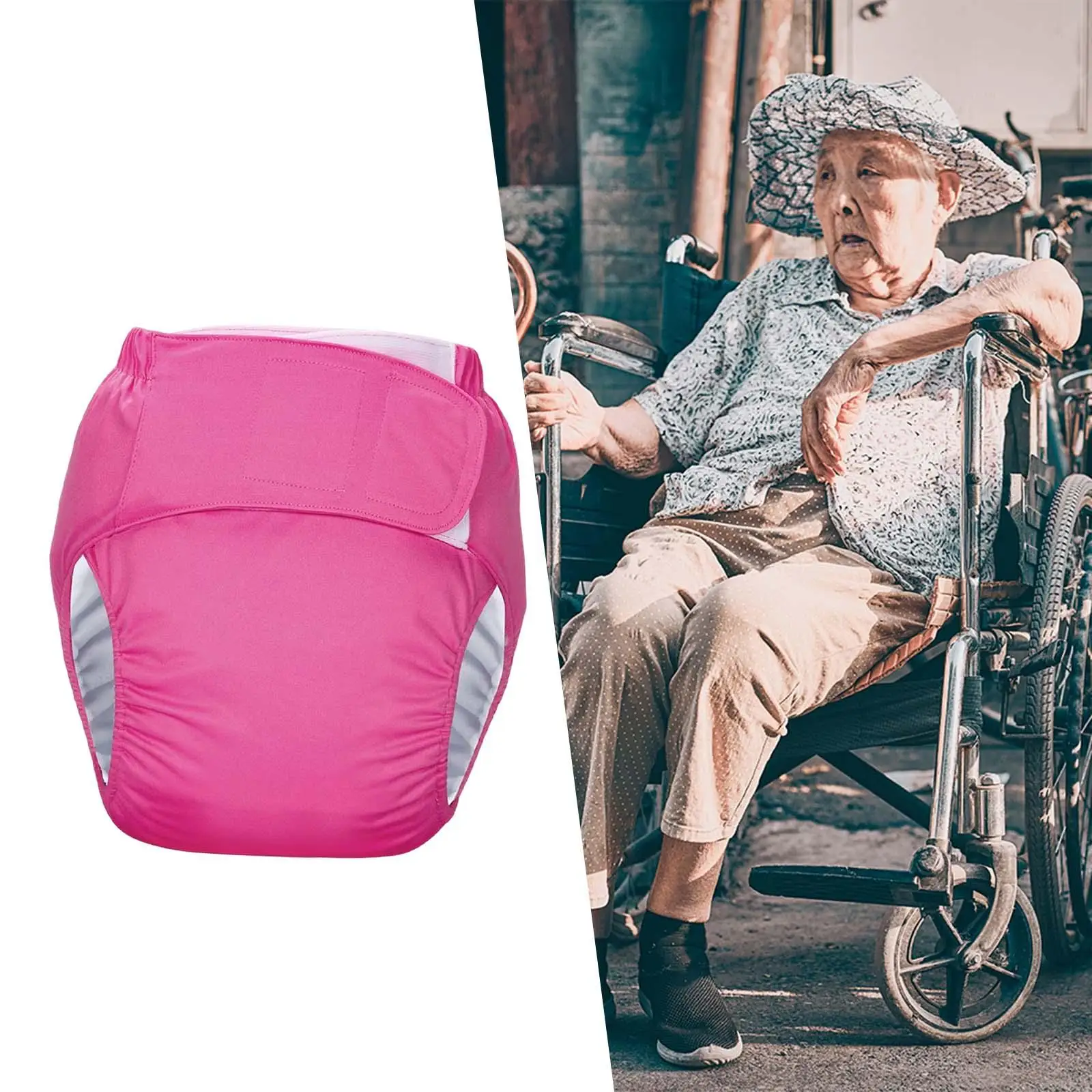 Pañal de tela para adultos, impermeable, reutilizable, sin fugas, ajustable, lavable para hombres y mujeres