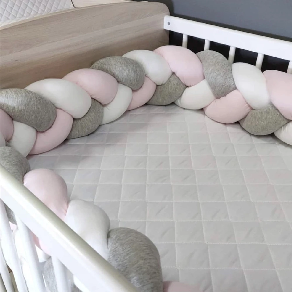 1m/2m/3m/4m Baby Bumper Bed Braid Knot Pillow Cushion Bumper For Infant Bebe Crib Protector Cot Bumper Room Decor