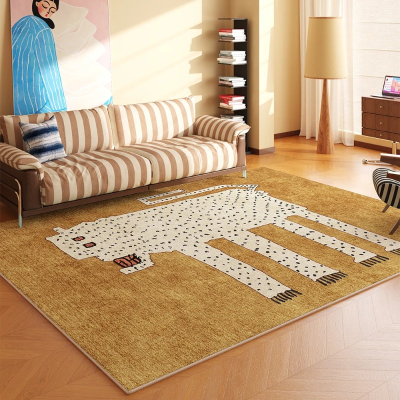 Large Area Rugs for Bedroom Light Luxury Living Room Decoration Art Carpet Washable Study Floor Mat Anti Slip Cloakroom Soft Rug