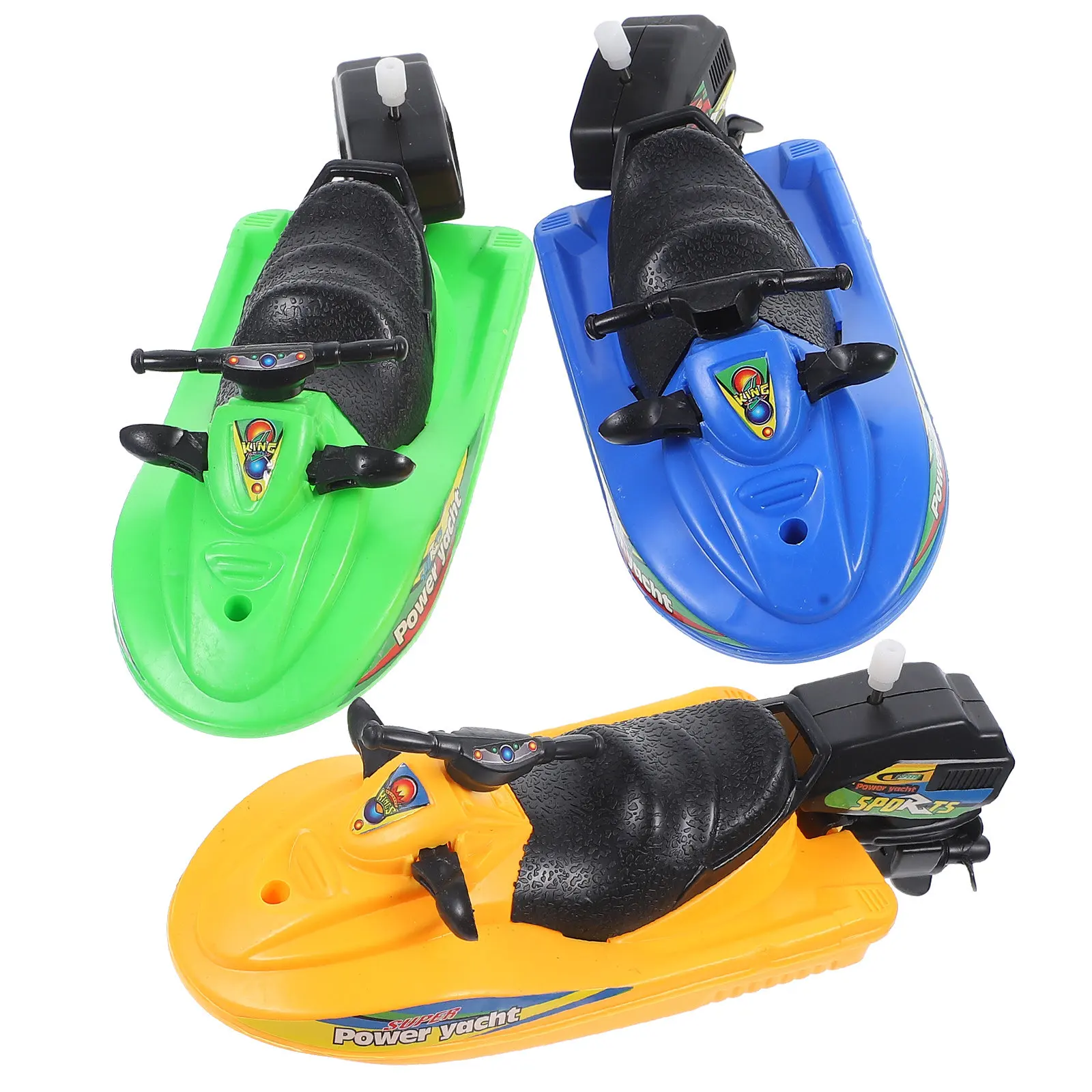 3 Pcs Bath Toy Motor Speed Boat Baby Bathtub Floating Toddler Toys Wind up for Kids Time