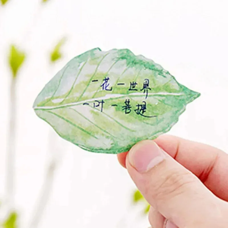 Libro de notas adhesivas fuera de stock, hoja de planta Natural, Bloc de notas adhesivas, pegatina para planificador de oficina, papelería, suministros escolares, Deco # R.