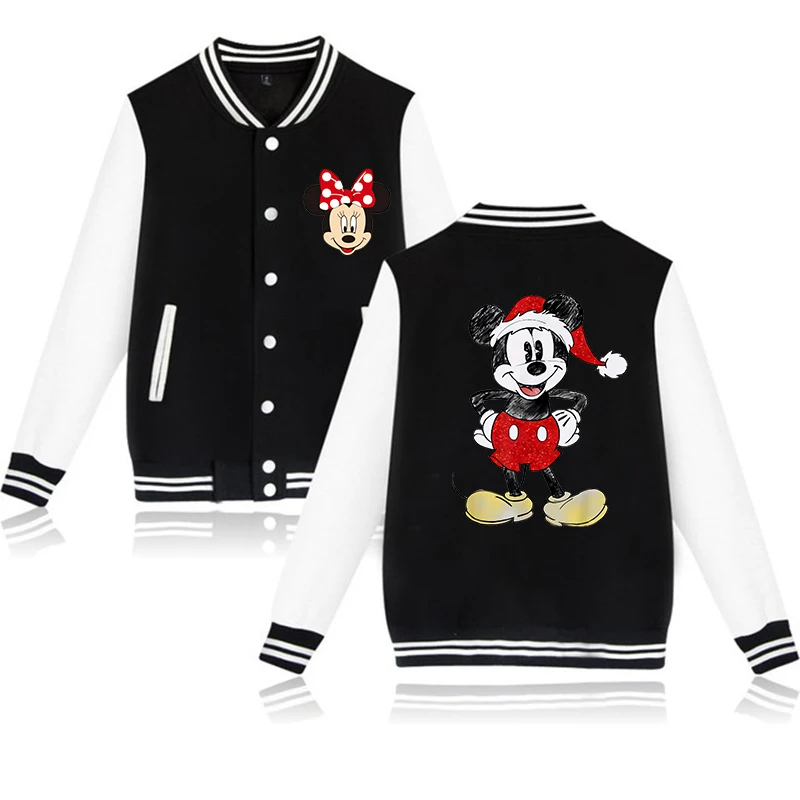 90s Hoody Men Women  Baseball Jacket Disney Mickey Minnie Mouse Hoodie Clothes Kid Girl Boy Jackets Sweatshirt Baby Top Children