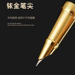 High Quality Metal 8870 Fountain Pen Business Black Golden Student Stationery Office School Supplies Gift Ink Pens