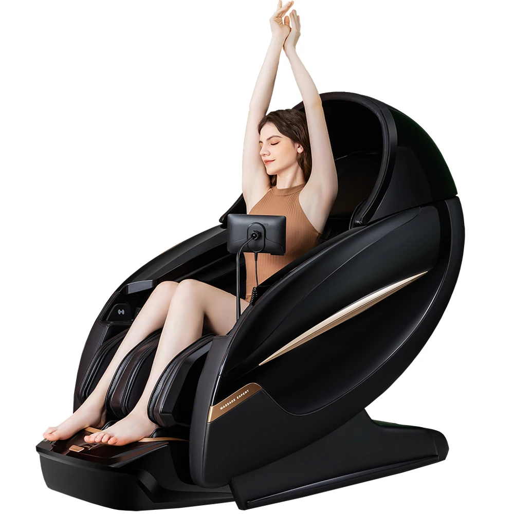 China Luxury Electric Zero Gravity Full Body Massager Dual Core Massage Chair 4d SL Track Heated Massage Chair