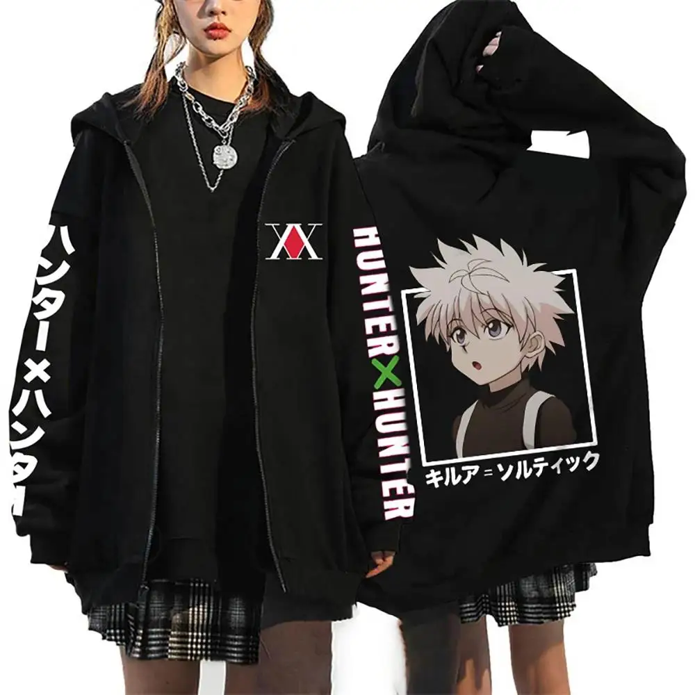 Anime Hunter X Hunter Killua Zoldyck Gon Print Hooded Men Women