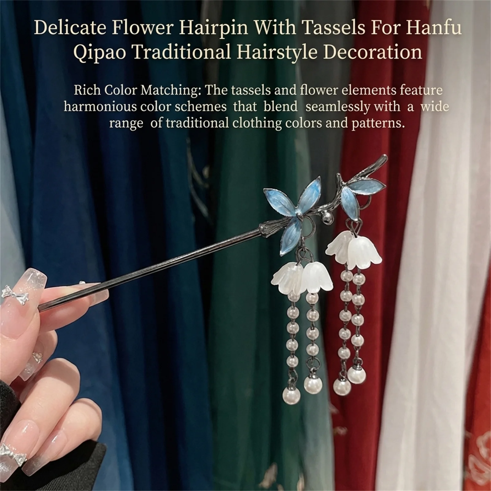 New Chinese Style Antique Hairpin Elegant Tassel Exquisite Flower Hair Stick Women's Hanfu Cheongsam Jewelry Hair Accessories view 5