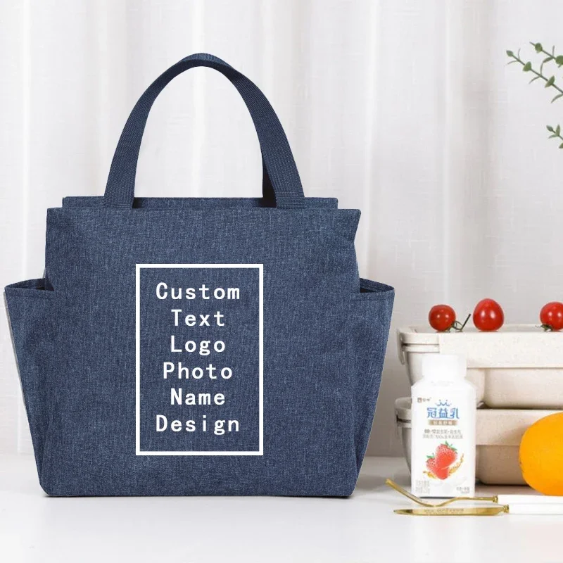 Customized Insulated Bag Lunch Box Custom Names Lunch Box Food Work School Food Storage Handbag Convenient Box Tote Food Bags