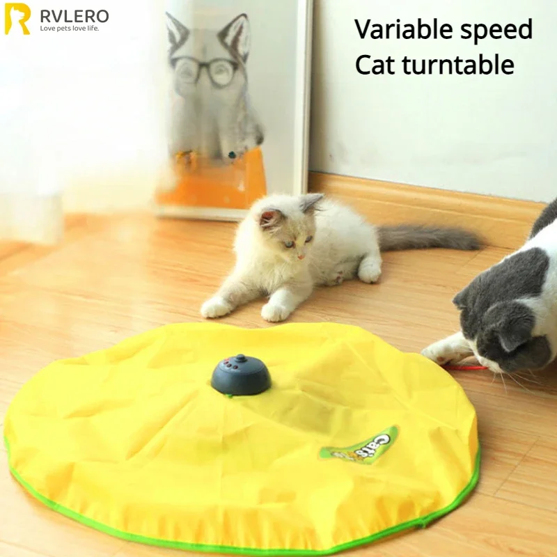 Intelligent Cat Toys Rotatable Hide and Seek Toys Cat Self Hi Toys Adjustable Speed Cat Carousel Electric Interactive Smart Toys