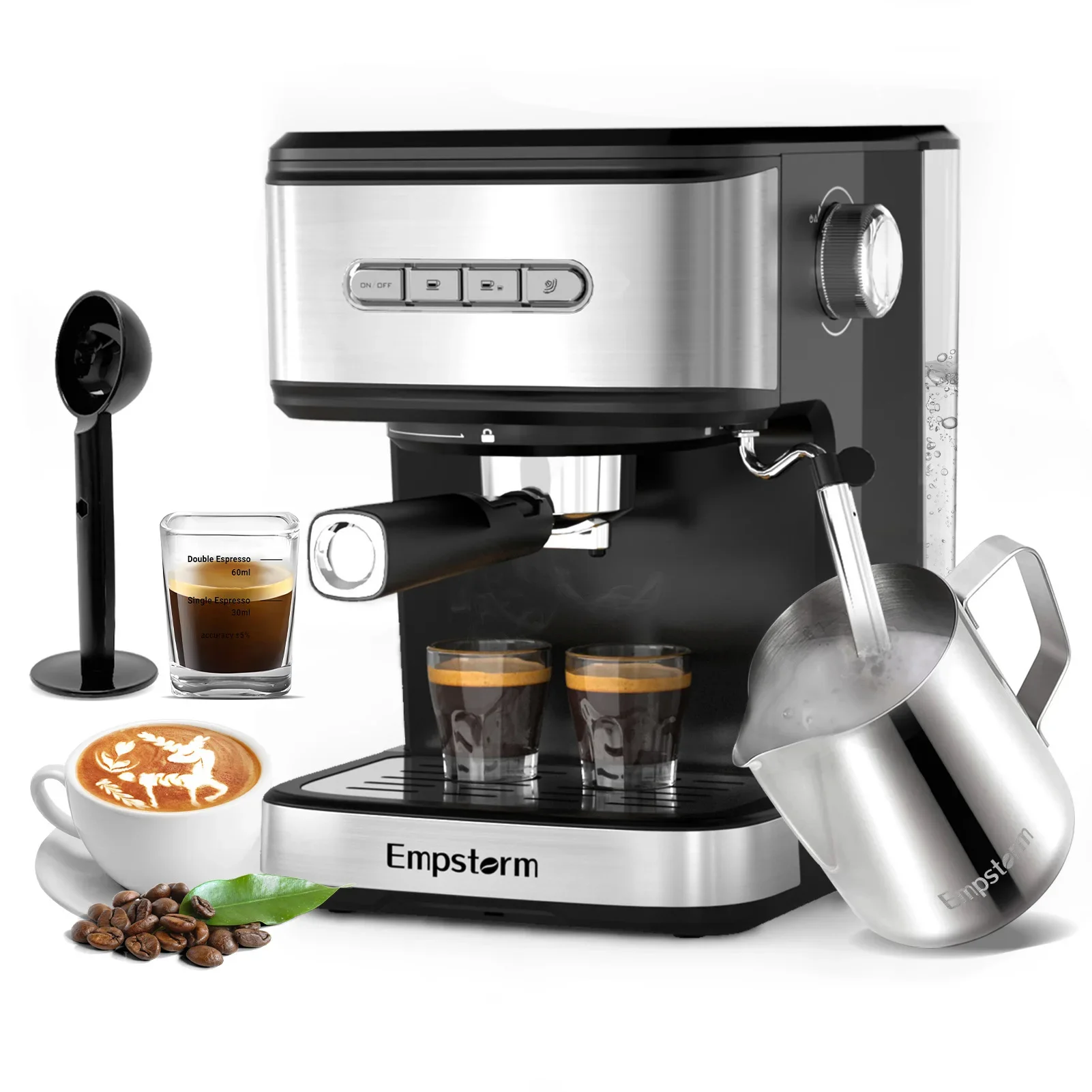 Empstorm Professional Office Home 15bar halbautomatische Kaffeemaschine, manuelle Espressomaschine