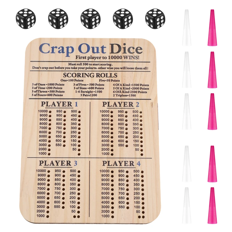 Wooden Crap Out Dice Score Boa - Board Game Family review and price